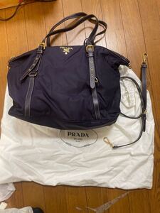 1円 未使用品 超美品 プラダ PRADA ハンドバッグ/ナイロン/BLK/無地 トートバッグ a499