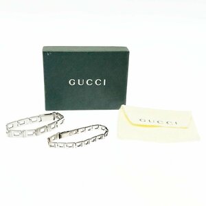 【1円スタート】【箱付き】GUCCI グッチ シルバー Gシェイプ Gロゴ チェーン 925刻印 ブレスレット 2点セット 274641