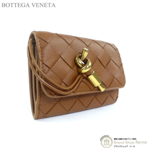 ボッテガ ヴェネタ （BOTTEGA VENETA） アンディアーモ スモール エンベロープ ウォレット コンパクト 財布 741488 コニャック（新品）