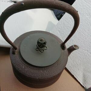 鉄瓶 煎茶道具 銅蓋 在銘