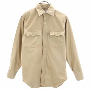 リーバイス 70s 日本製 長袖 ワークシャツ M ベージュ Levi