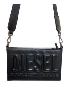 DIESEL◆ショルダーバッグ/レザー/BLK/無地