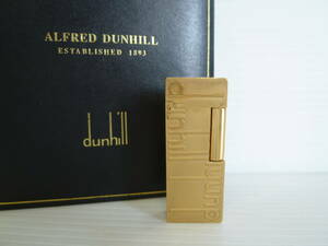 61940◆ガスライター dunhill/ダンヒル ロゴデザイン サイドローラー ゴールドカラー/金色 喫煙具/グッズ 火花確認済み◆