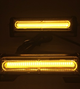 DC12V COB 6LED × 2連 ストロボ フラッシュ ライト キット イエロー 黄色 発光 パターン 変更可能 リモコン 付き