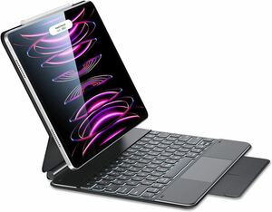 日本語マジックキーボード ESR iPad Pro 12.9 キーボード ケース 第6/5/4/3世代 キーボード 磁気吸着 マジックキーボード タッチパネル搭載