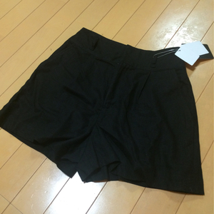 新品◆&byP&D◆麻リネン混◆キュロット38ブラックショートパンツ