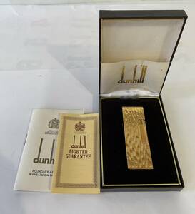 ☆dunhill ダンヒル ガスライター ローラー ゴールド ブラック 喫煙具 着火確認 中古品☆