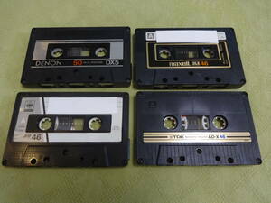 カセットテープ フェリクローム クロムポジション 4本 録音済中古品 ジャンク扱い　SONY TDK MAXELL DENON　