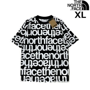 1円～!売切!【正規新品】THE NORTH FACE◆S/S ALL OVER PRINT BOX FIT TEE 半袖 Tシャツ US限定 登山 上質 男女兼用(XL)黒 総柄 180902-32