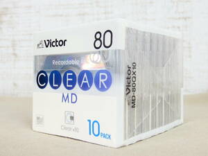 未開封！ Victor ビクター MD CLEAR 80分 10枚/ミニディスク MD-80QX10 録音用 MiniDisc 10枚パック MDディスク@送料520(7)