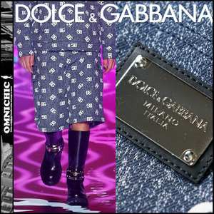 極上DGモノグラム■コレクションモデル/新品【DOLCE&GABBANA】ロゴプレート伊製ストレッチハーフカーゴパンツ48/W84cmドルチェ＆ガッバーナ