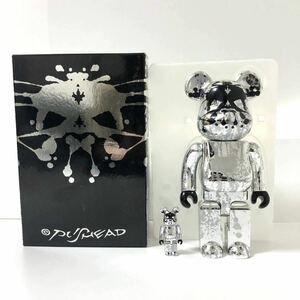 ベアブリック PUSHEAD SILVER ANNIVERSARY WCC 21 2005 100% 400% 限定品BE@RBRICK MEDICOM TOY メディコムトイ パスヘッド シルバー