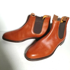 c0127 【新品同様・試着程度】 ★グレンソン Grenson★ サイドゴアブーツ 8/E 25.5~26.0cm程度 茶 ドレスシューズ ビジネス 革靴 紳士靴