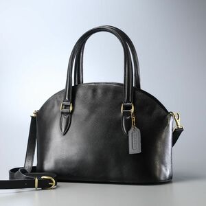 MG3655△イタリア製*COACH オールドコーチ*4408*レザー*2way ハンドバッグ*ショルダーバッグ*斜め掛け 鞄*ブラック*vintage