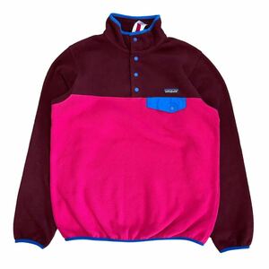 14年製 Patagonia SYNCHILLA スナップT WOMEN’S M ピンク バーガンディ フリース ジャケット プルオーバー シンチラ パタゴニア 25455FA14