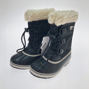 □□ SOREL ソレル スノーブーツ ユートパックナイロンウォータープルーフ 19cm NY1962-010 ブラック 目立った傷や汚れなし