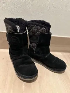 SOREL 黒 ムートンブーツ バックル付き