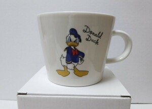 限定品 日本製 絶版品 Disney ドナルドダック スープマグ 大きめ マグカップ スタンディングドナルド 二面プリント 磁器製※未使用品