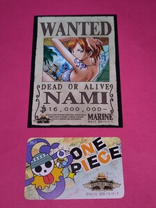 ONE PIECE ワンピース 麦わらストア限定 非売品 旧手配書 ブロマイド ポイントカード付き ☆ナミ