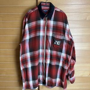 Nautica ノーチカ Expedition Red & Black Plaid Long Sleeve Shirt L ジャケット 長袖 