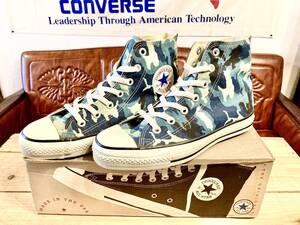 ★☆90s!USA!希少レア!!コンバース ALL STAR CAMOUFLAGE 5.5 24.5cm 青 converse オールスター カモフラ 迷彩 デッド ビンテージ 205☆★