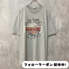 古着 used　MLB　ワールドチャンピオンズ　半袖プリントTシャツ　2018　グレー　ビッグシルエット　オーバーサイズ