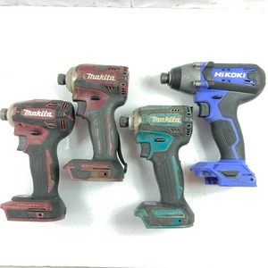 ＊＊【1円スタート】 ジャンク MAKITA/HiKOKI 18V 充電式インパクトドライバ 本体のみ 4台セット 全体的に状態が悪い