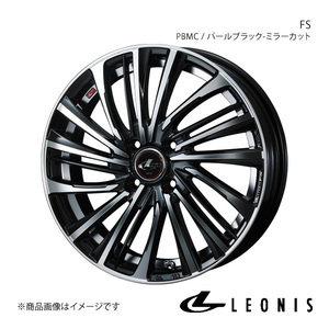 LEONIS/FS フィット/アリア GD1-9 ホイール1本【15×5.5J 4-100 INSET43 PBMC(パールブラック/ミラーカット)】0039956