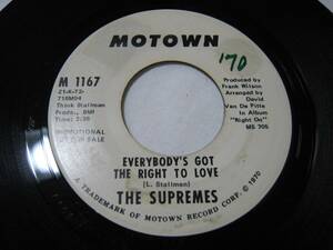 【7”】 THE SUPREMES / ●白プロモ MONO/MONO● EVERYBODY