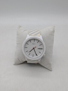 稼働品 新品電池交換済みLACOSTE ラコステ 腕時計 クオーツ ホワイト White Silicone Strap 3針 ブランド アナログ ラバーベルト 白 QZ