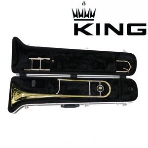 【1円】 【現状品】 KING キング 2B 2102 トロンボーン 真鍮 ブラス ゴールドラッカー 管楽器 吹奏楽 ハードケース付 44993