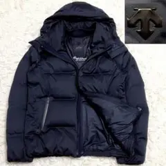 極美品 L デサント DESCENTE ダウンジャケット水沢DOWN 紺