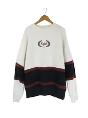 エックスガール x-girl OLLEGE SWEAT TOP クルーネック スウェット ロゴ 刺繍 105223012006 サイズM 白 ブラウン ネイビー QQQ