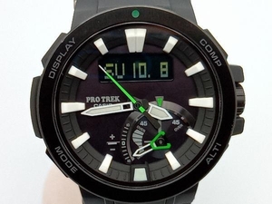 CASIO PROTREK 電波ソーラー腕時計 PRW-7000 ブラック × グリーン 箱・取説付 【液晶に不具合有り】