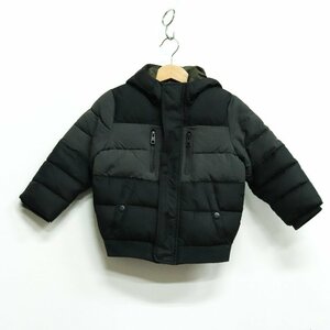 ザラ ナイロンジャケット 中綿入りジャンパー アウター キッズ 男の子用 104cmサイズ ブラック×グレー ZARA