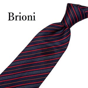 Brioni ブリオーニ ネクタイ レジメンタルタイ レッド ネイビー ドレス ビジネス