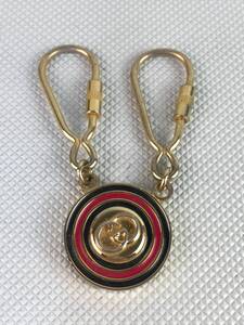 A7840○GUCCI グッチ オールドグッチ キーホルダー キーリング ビンテージ ゴールド系 ゴールドカラー アクセサリー 中古 【未確認】