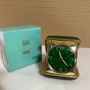 SEIKO 携帯用目覚まし時計 昭和レトロ 置き時計 アナログ 手巻き式