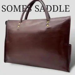 somes saddle　メンズ　ビジネスバッグ　レザー　ブラウン　0179