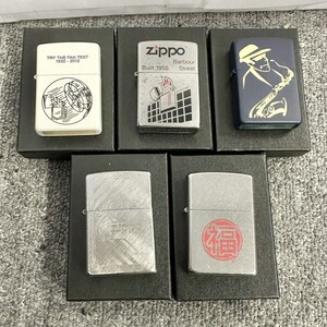 H037-NG8-168 ▲ Zippo ジッポー オイルライター 5点セット 福 ジャズ TRY THE FAN TEST 他 喫煙具 5点火花あり