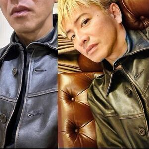 キムタク着用　19AW RRL Cowhide Leather Car Coat カウハイド レザー カーコート ジャケット グランメゾン　新品タグ付　レシート有 