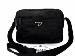 PRADA【プラダ】カメラバッグ☆ショルダーバッグ☆ブラック×シルバー金具☆ナイロン☆レザー☆テスート☆ロゴ☆メンズ☆レディース☆