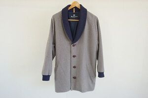 【即決】Aquascutum アクアスキュータム ショールカラージャケット ウールコート 千鳥格子 サイズ:M 日本製【894974】