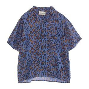 WACKO MARIA ワコマリア 22SS 22SS-WMS-HI05 LEOPARD HAWAIIAN SHIRT レオパード ハワイアン アロハ 半袖 シャツ ブルー系 M【中古】