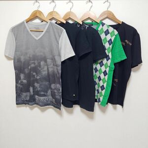 お得!!【まとめ売り】半袖 Tシャツ 5着 セット Calvin klein カルバンクライン ユナイテッドアローズ プリント メンズ サイズ S/Y15360jg