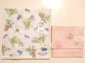 PAUL&JOE ACCESSOIRES ポールアンドジョー アクセソワ ポケットタオルハンカチ ハンドタオル ハンカチ ピンク 花 熊柄 2種セット