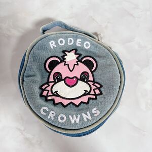 rodeo crowns ロデオクラウンズ　ポーチ　デニム素材　中古品　チャック　丸ポーチ　Y