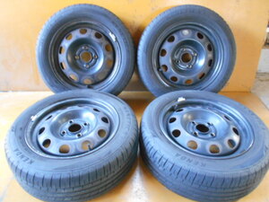 ★送料着払い★ET1101 VW 純正鉄ホイール KENDA 夏タイヤ 185/55R14 4本セット バリ山 22年製 6J +43 100 ポロ ルポ フォルクスワーゲン