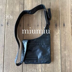 90s miumiu archive leather bag レザー ショルダーバッグ ボディバッグ ミュウミュウ アーカイブ