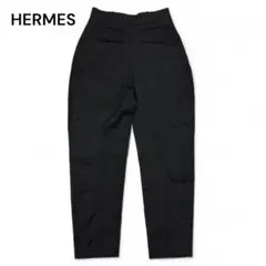 HERMES エルメス レザーパッチポケット サイドジップ ボトムス 38